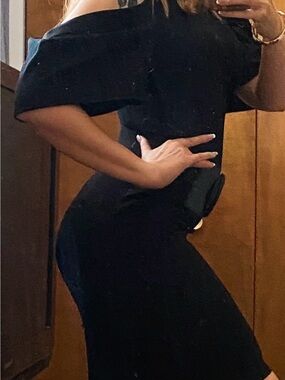 Givenchy Black Off-Shoulder Midi Dress